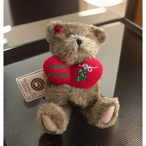 Boyds Bears Mary with Merry Kissmas Pillow ~ Vintage The Head Bean Collection